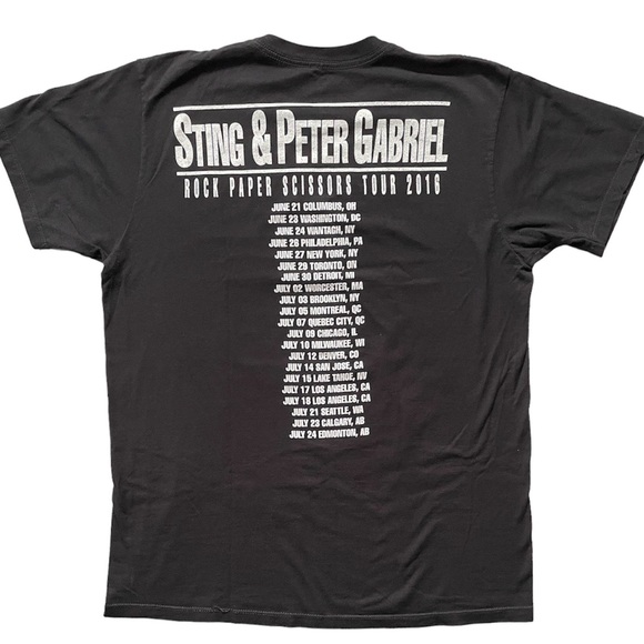 STING PETER GABRIEL Mens Womens Small T Shirt Rock Paper Scissors 2016 Tour - Picture 2 of 4